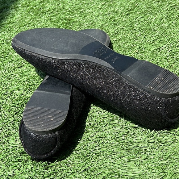 Black SAS flats. 9.5 M. Run narrow. Black shiny pebbled surface. Made in Italy. - Picture 7 of 9